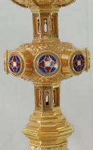 French antique solid silver gilt Gothic Chapel Set